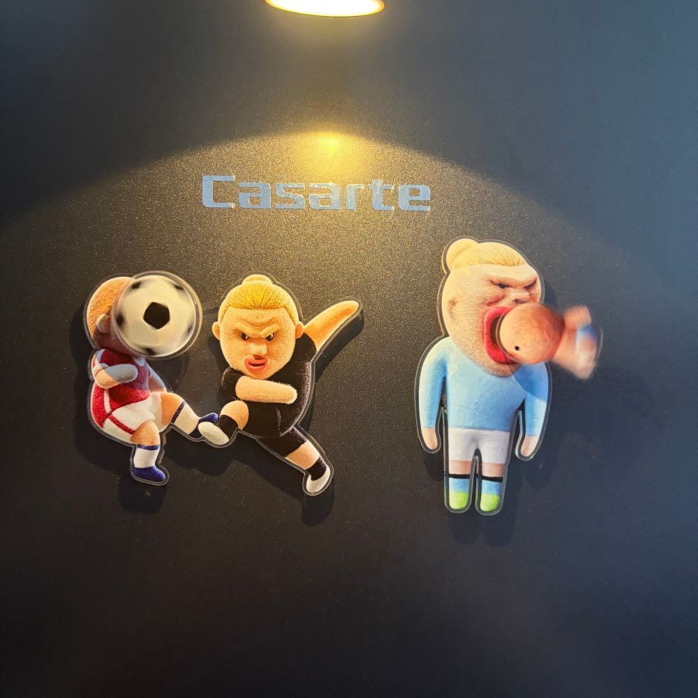 Acrylic Cosplay Prop - Grappige Haaland draaibare koelkastmagneet Meme Cartoon