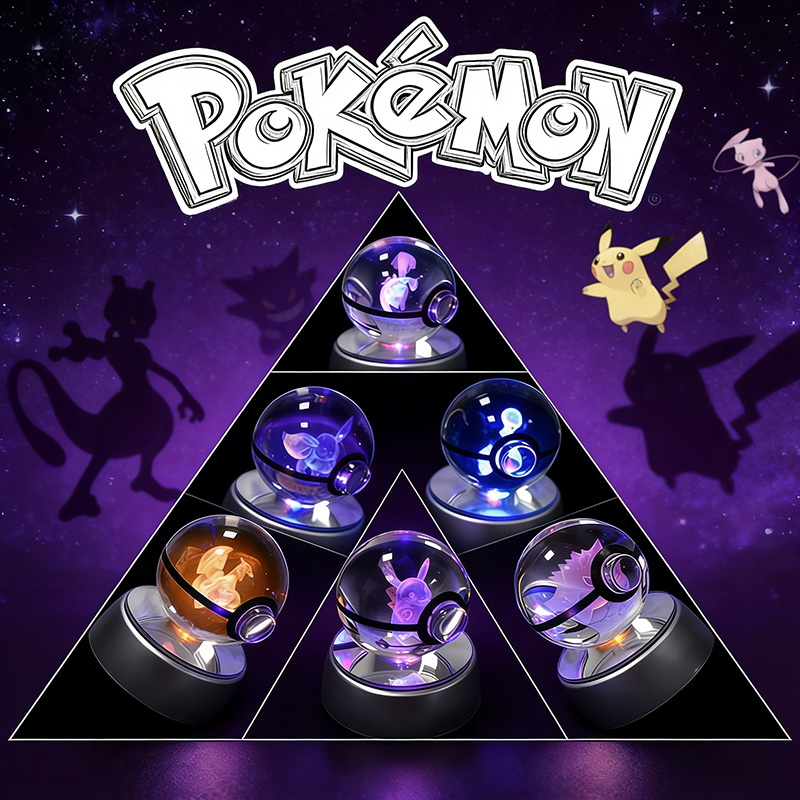 Pokeball Cosplay Prop - Pokemon Crystal Poké Ball 3D gegraveerde