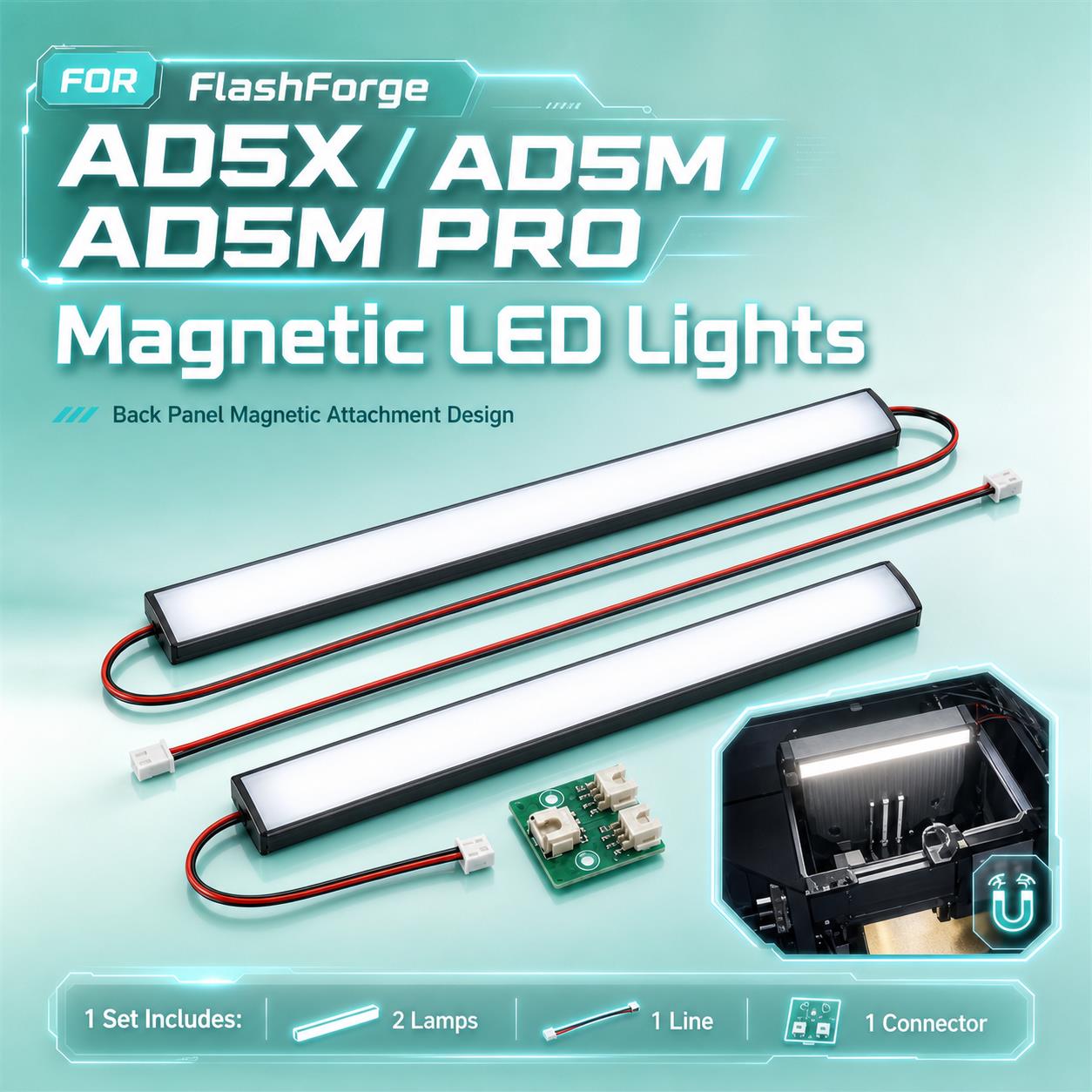Led El Wire - Voor FLASHFORGE Adventurer 5M AD5M Lichtstrip