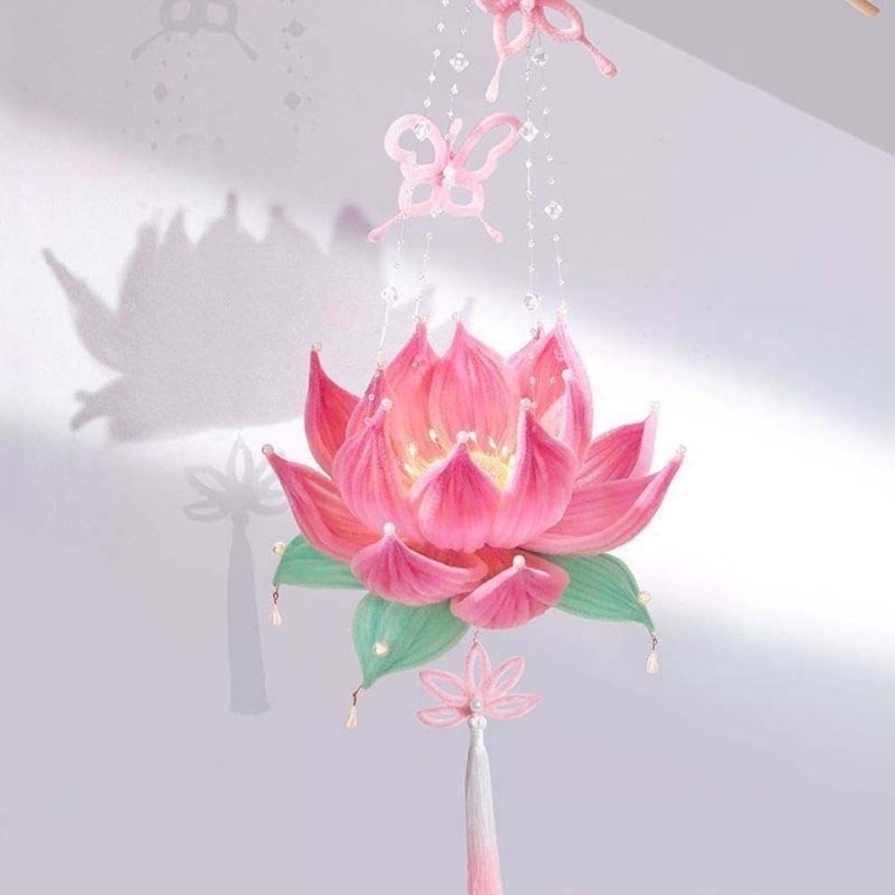 Easy Cosplay Prop - Chinese lantaarn Handgemaakte lotuslantaarn Gloeiende gedraaide