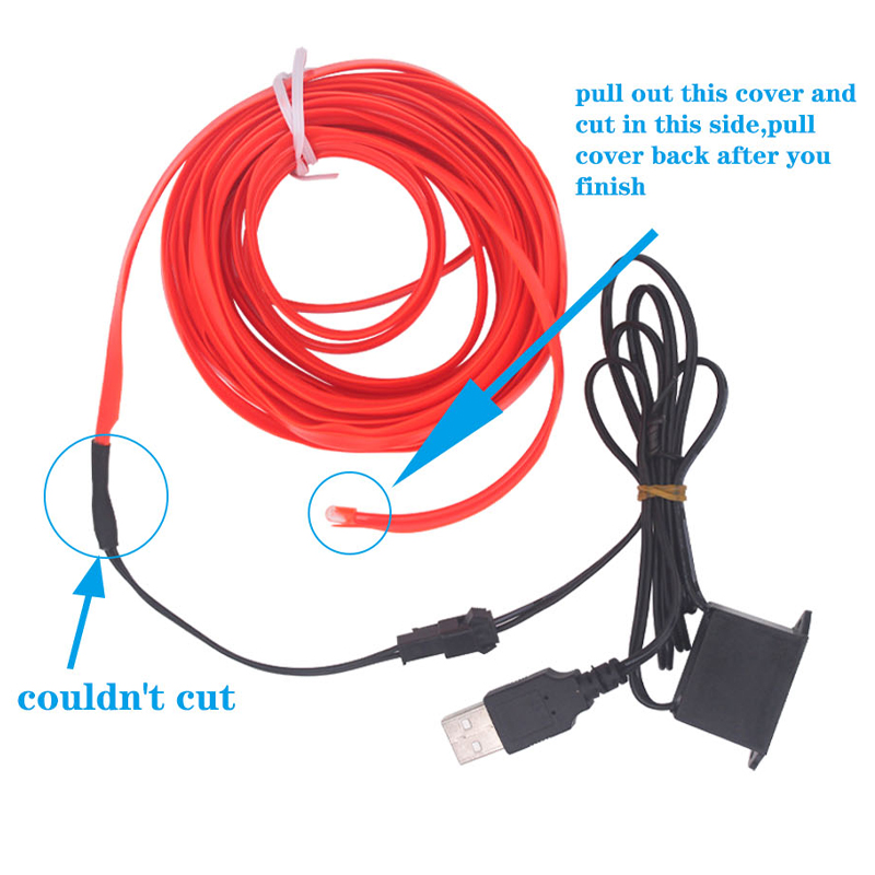 3/5M Auto-interieur LED-stripv - Led El Wire recensie en prijs