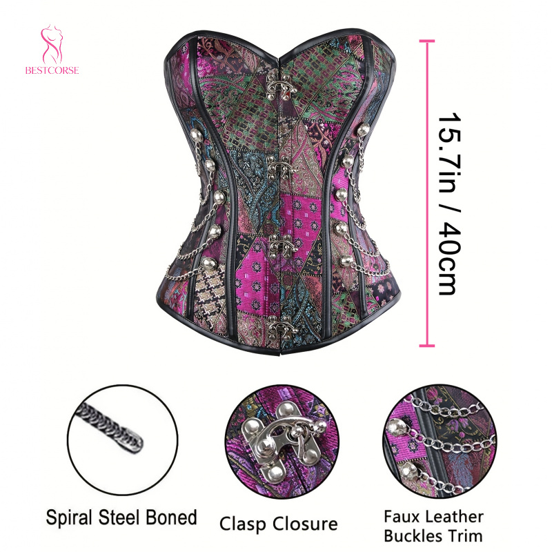 Steampunk Court Gothic paarse  - Boning Corset Steel recensie en prijs
