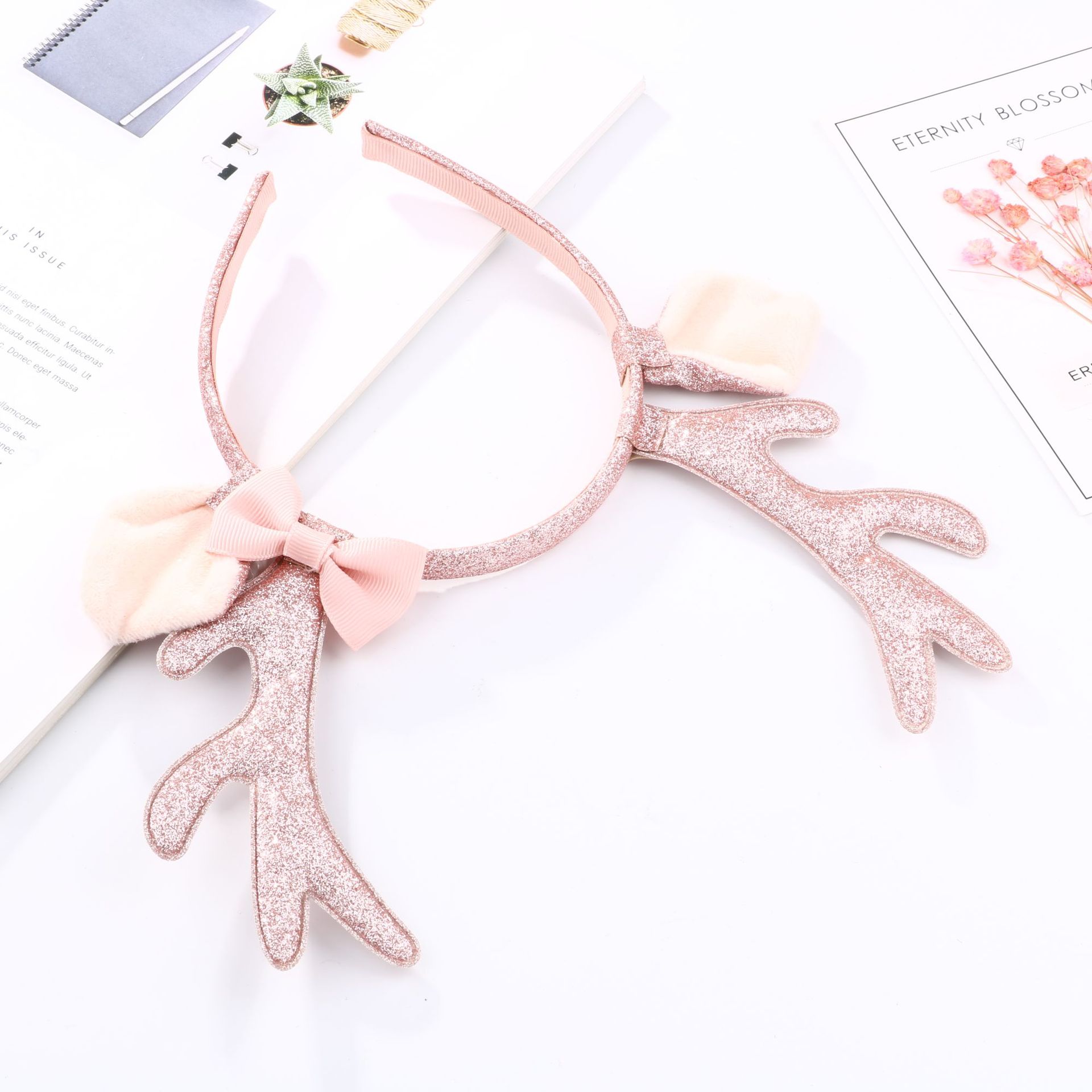 Schattige roze glitter rendier - Cosplay Prop Bow recensie en prijs