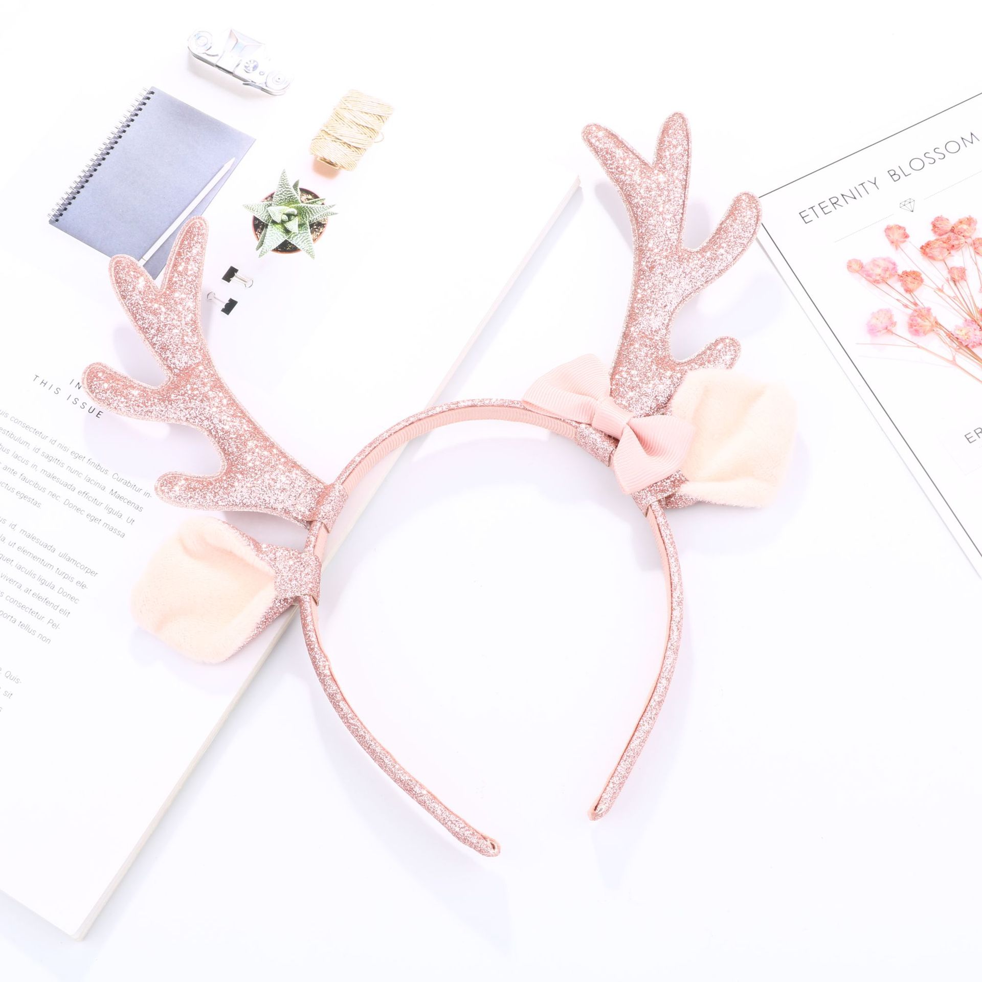 Schattige roze glitter rendier - Cosplay Prop Bow recensie en prijs