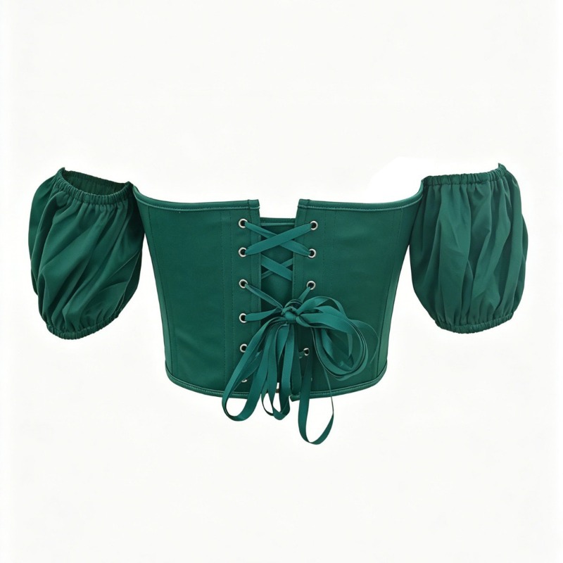 Sexy groene satijnen corsettop - Boning Corset Steel recensie en prijs