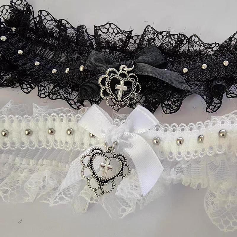 Goth zwarte kanten choker met  - Magnetic Clasp Cosplay recensie en prijs